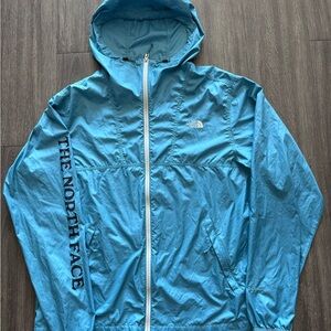 Vintage The North Face Men's Light Blue Full Zip Windwall Jacket Size Large TNF